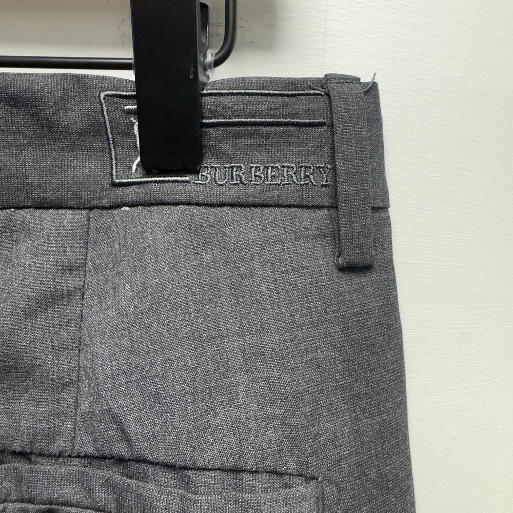 Burberry TB Monogram Mens Sz 30 (26.5 Inseam) Gray Wool Straight Leg Dress Pants - Picture 5 of 8